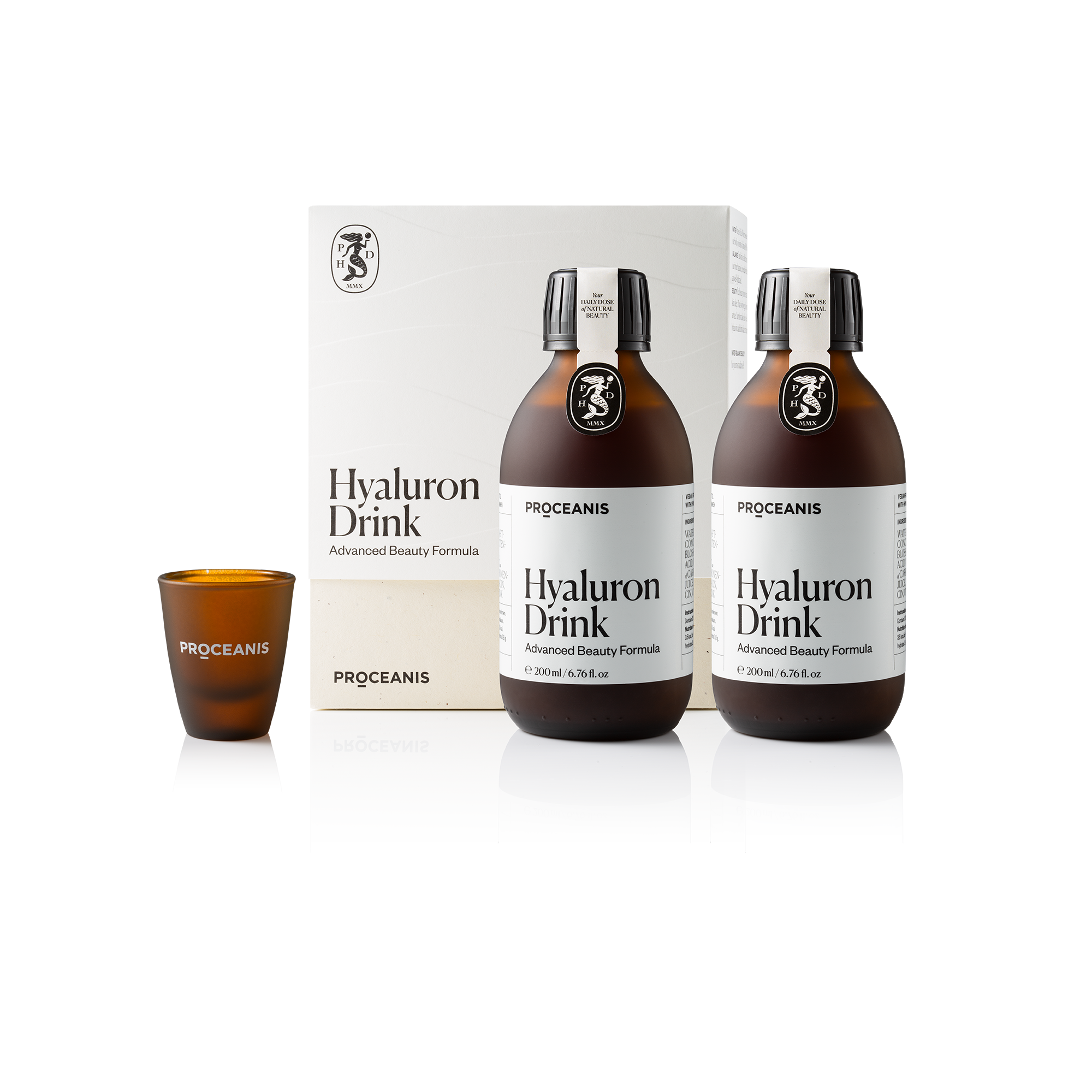 Proceanis Hyaluron Drink Duo Bottle maisto papildas, 2 x 200 ml