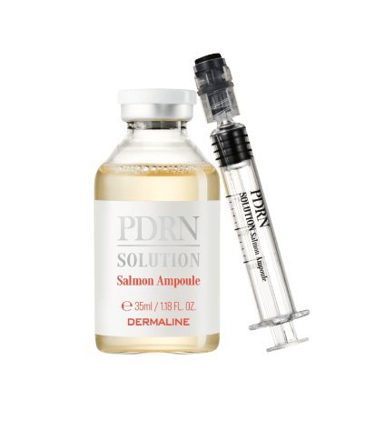 DERMALINE PDRN SOLUTION SALMON AMPOULE Dvigubo Poveikio Regeneruojanti Ir Stangrinanti Ampulė Su PDRN, 30g