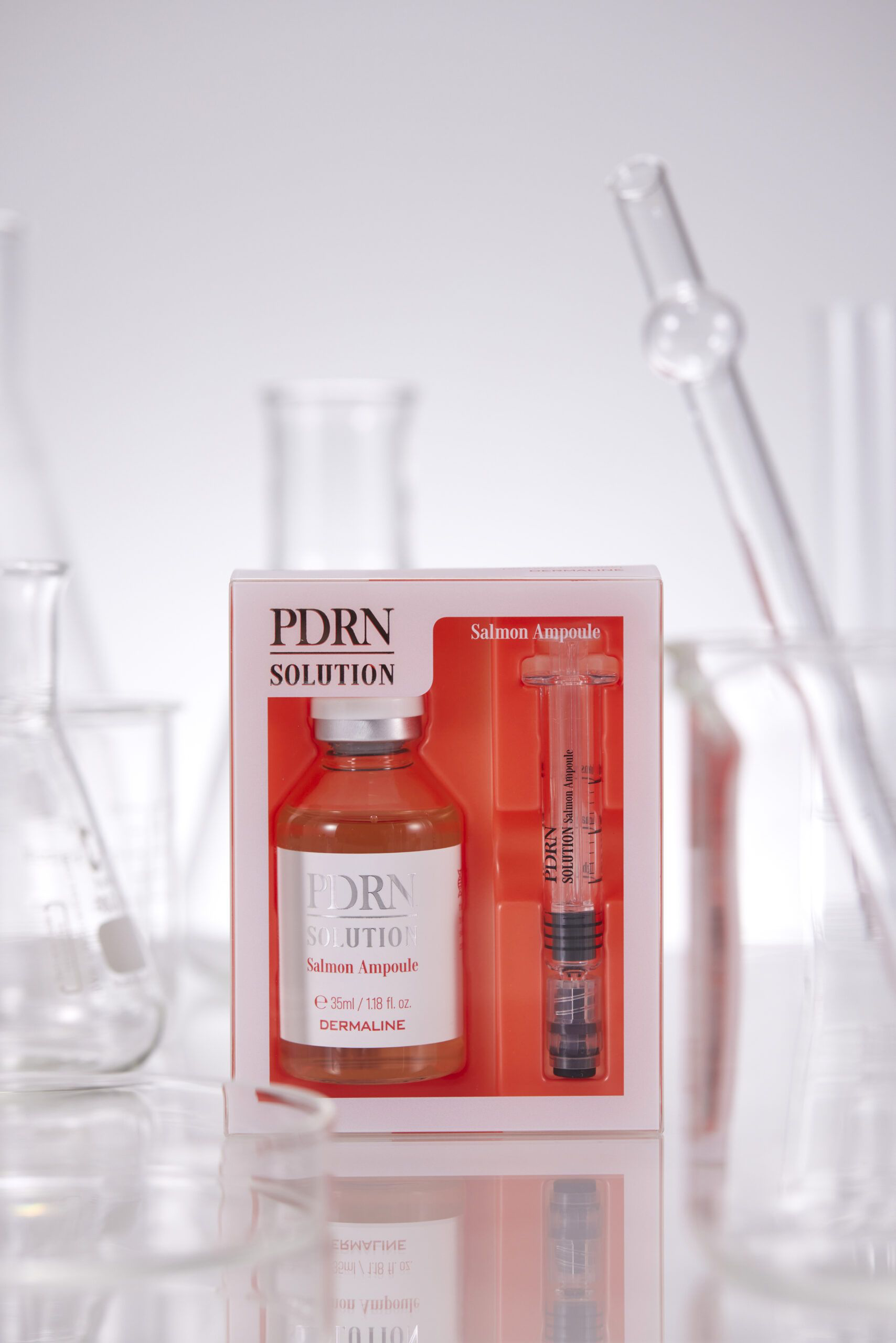 DERMALINE PDRN SOLUTION SALMON AMPOULE Dvigubo Poveikio Regeneruojanti Ir Stangrinanti Ampulė Su PDRN, 30g