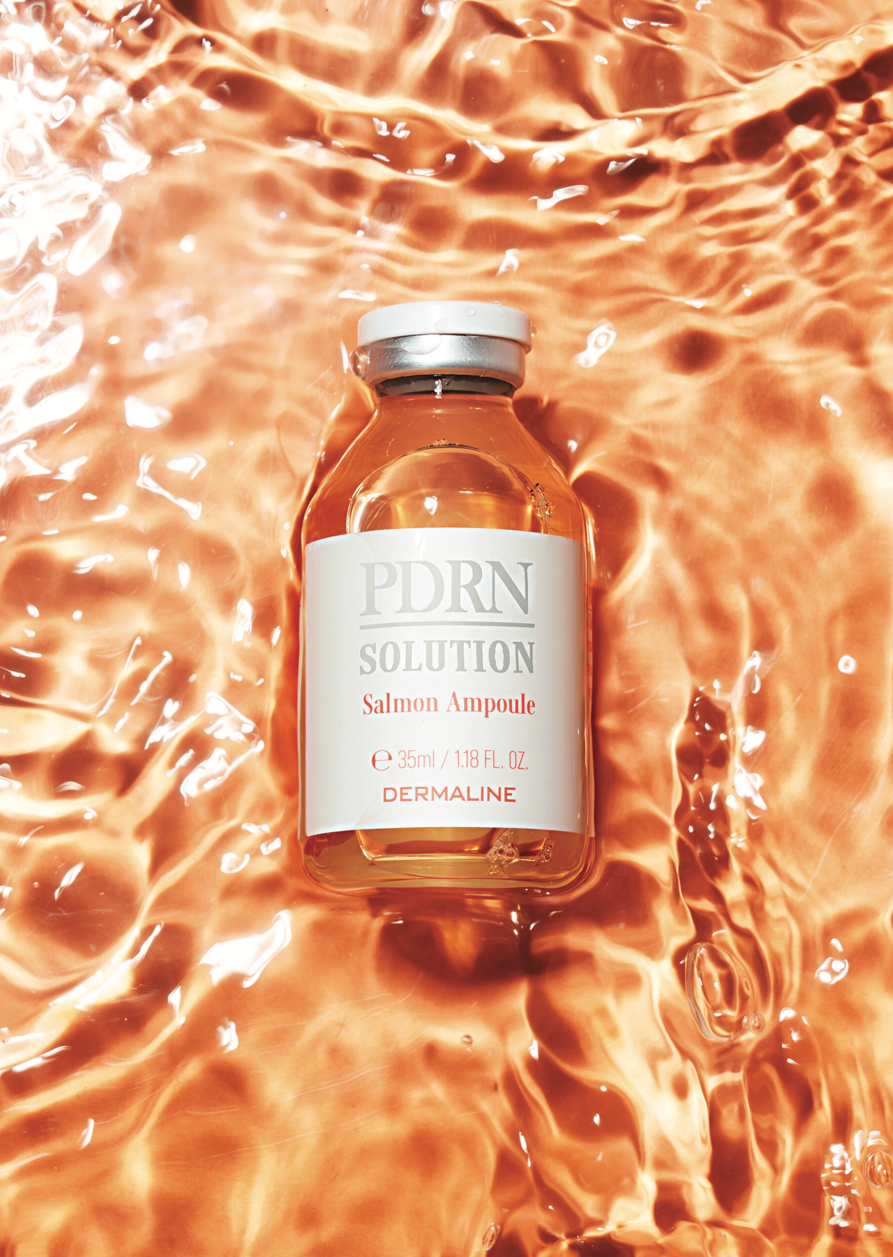 DERMALINE PDRN SOLUTION SALMON AMPOULE Dvigubo Poveikio Regeneruojanti Ir Stangrinanti Ampulė Su PDRN, 30g