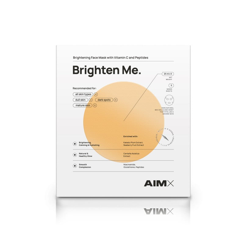 1vnt Greito poveikio skaistinanti veido kaukė su vitaminu C AIMX „Brighten Me“