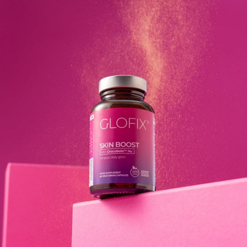 Maisto papildas DĖŽUTĖJE GLOFIX® vitaminai, mineralai, antioksidantai odai ir plaukams „SKIN BOOST“ (1 mėnesio kursas)