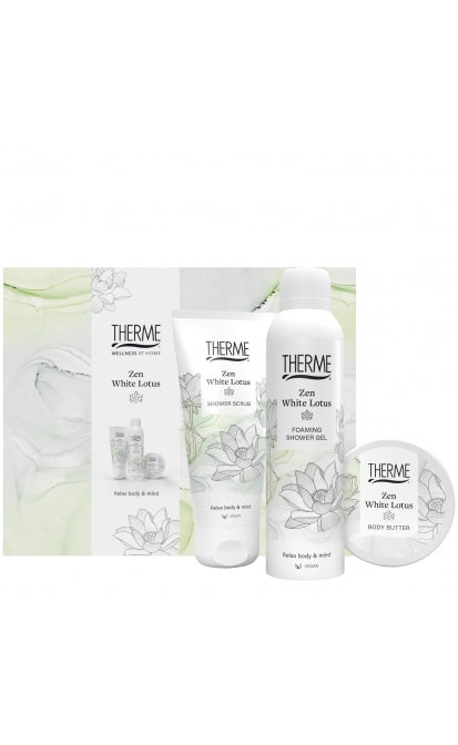 THERME ZEN WHITE LOTUS ATPALAIDUOJANTIS KŪNO PRIEŽIŪROS RINKINYS